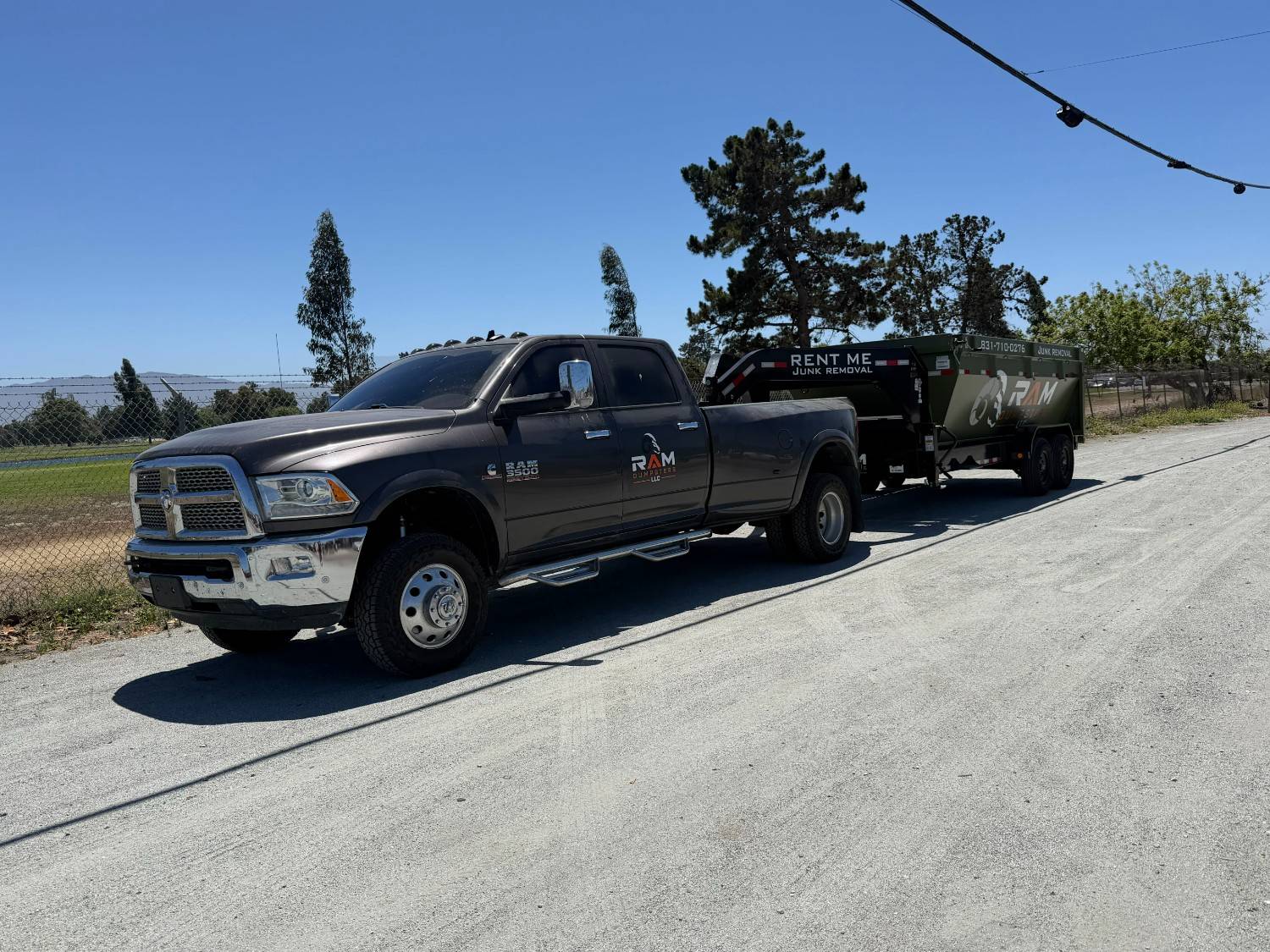 Overloaded truck hauling junk